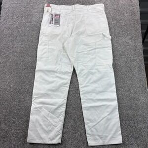 NWT Wrangler Workwear Painters Pants Mens‎ 40x32 White Relaxed Fit Canvas